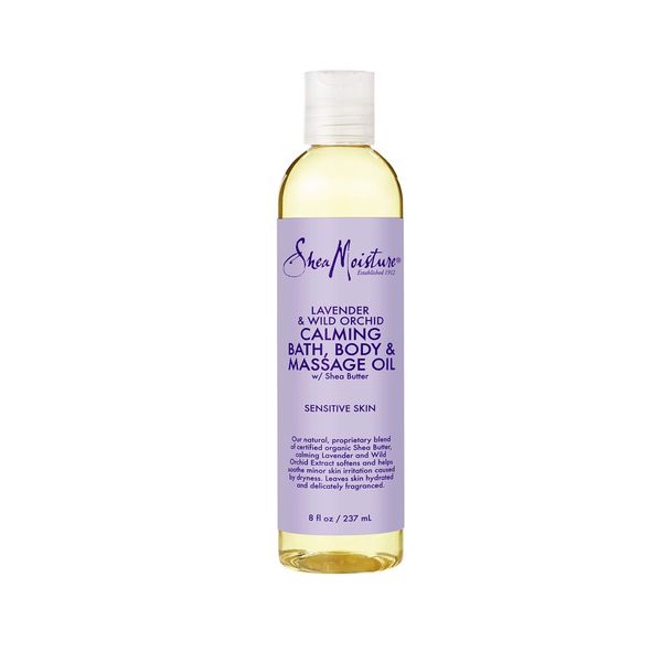 SheaMoisture Bath, Body and Massage Oil Lavender Wild Orchid Moisturizer for Sensitive Skin Shea Butter Lotion and Oil 8 oz