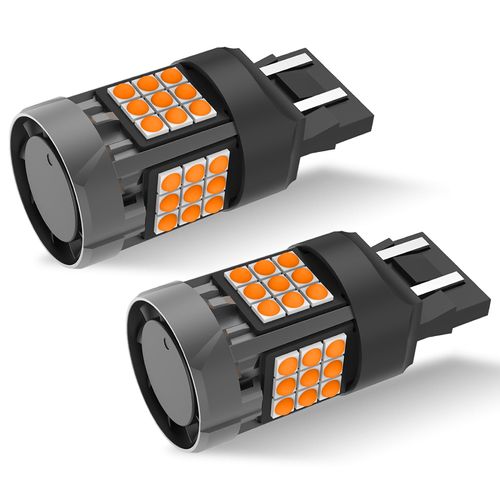 FAXCARS 7443 7444NA LED Bulbs Amber for 2014-2024 2025 Chevy Silverado 1500 Front Turn Signal Lights 12V Built in Resistor CANBUS Anti Hyper Flash, Pack of 2