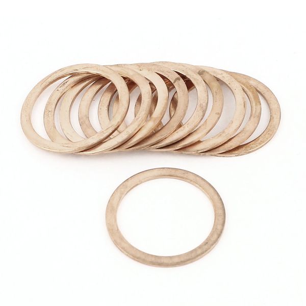 sourcing map 10 pieces 30 mm inner diameter flat copper washer seal seal