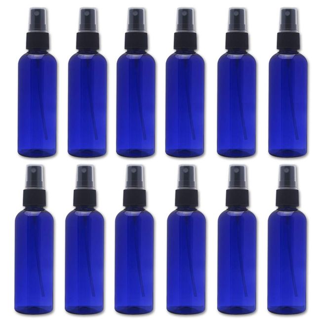 Jie Du Spray Bottle, Set of 12, Refill Bottle, Light Blocking, Empty Container, Mist Spray (3.4 fl oz (100 ml), Blue)