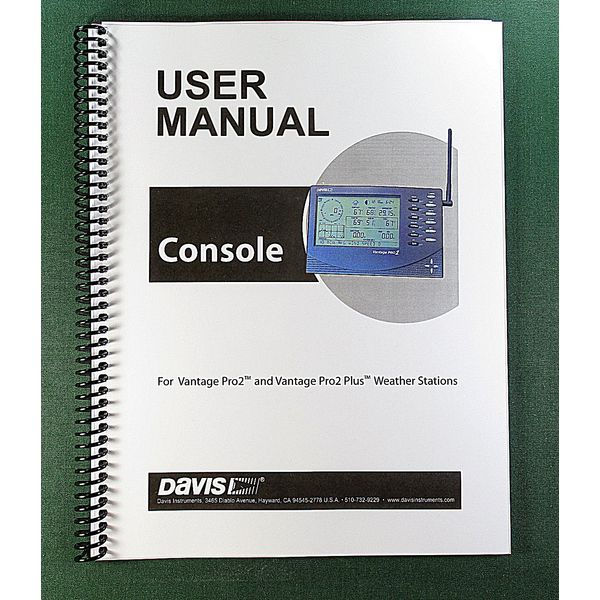Davis Vantage Pro 2 Instruction Manual: 60 Pages & Protective Covers!