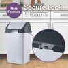 Superio Large Kitchen  Swing Top Trash Can - 13 Gallon, White Smoke
