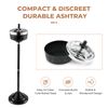 POWLAB Stainless Steel Self-Cleaning Ashtray- Adjustable Height Floor Standing Ash Tray with Lid, 15" to 31"- Detachable Design for Indoor/Outdoor, Patio Use- Telescopic Cigarette and Cigar Ash Holder