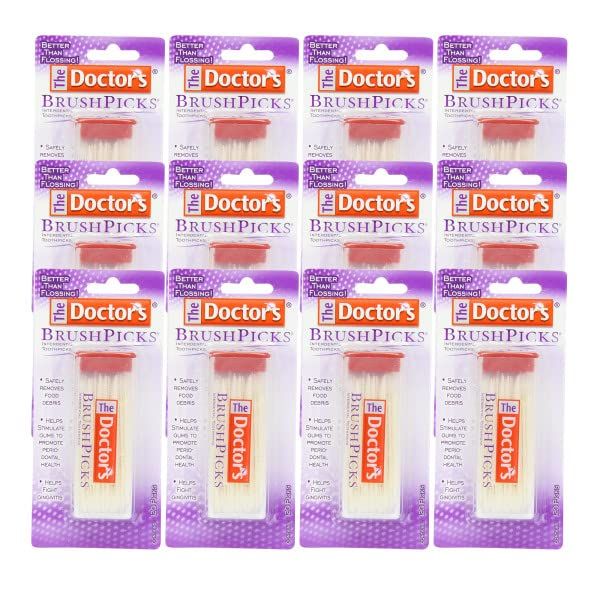 The Doctor's BrushPicks Interdental Toothpicks, 120 count. (Pack of 12)