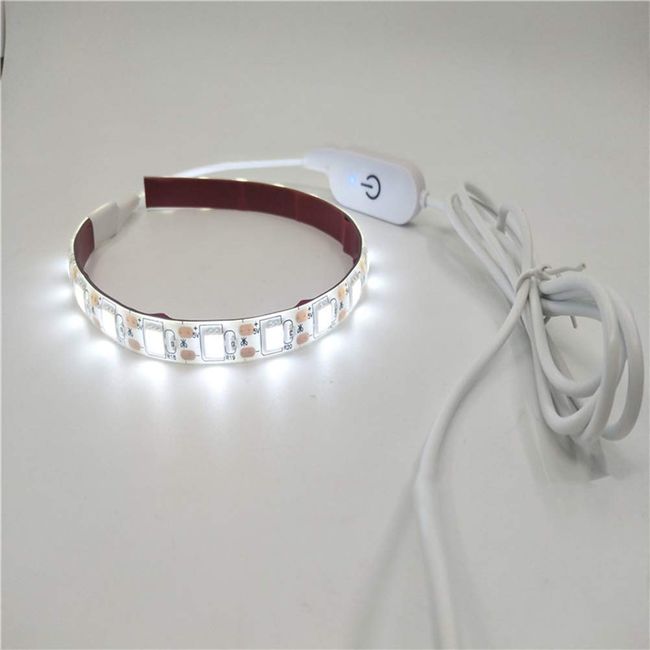 Mobestech 2pcs Sewing Machine LED Light Strips Self-Adhesive Strip Lights,  2 Meters 5V USB 6500K