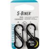 Nite Ize SB1-2PK-01 Size-1 S-Biner, Black, 2-Pack