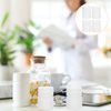 Healeved Empty Plastic Pill Bottles, 30ml White Solid Powder Capsules Pill Tablet Holder with Screw Cap, Refillable Portable Medication Vials Container