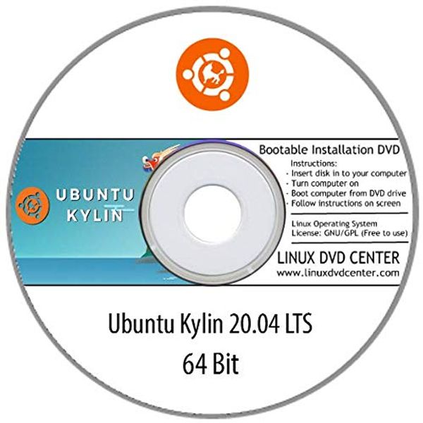 Ubuntu Kylin 20.04 LTS "Focal Fossa" (64Bit) - Bootable Linux Installation DVD