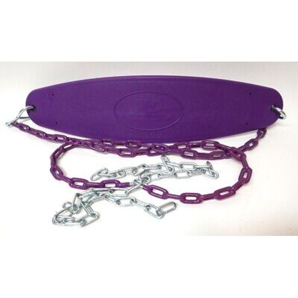 Heavy Duty Swing Set Seat Purple Kids Ages 3-10 Holds 250 lbs. Coated Chains