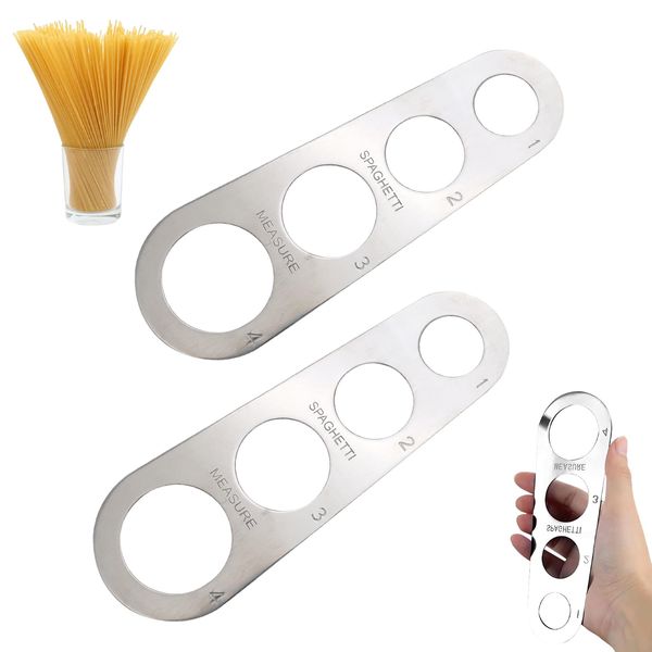 2 Pcs Pasta Measure Tool, Spaghetti Measure Tool, Pasta Tools, Stainless Steel Noodle Measure, Pasta Measure Tool, Spaghetti Measuring Portion Control Tool for Beginner Professional Chef Cooking