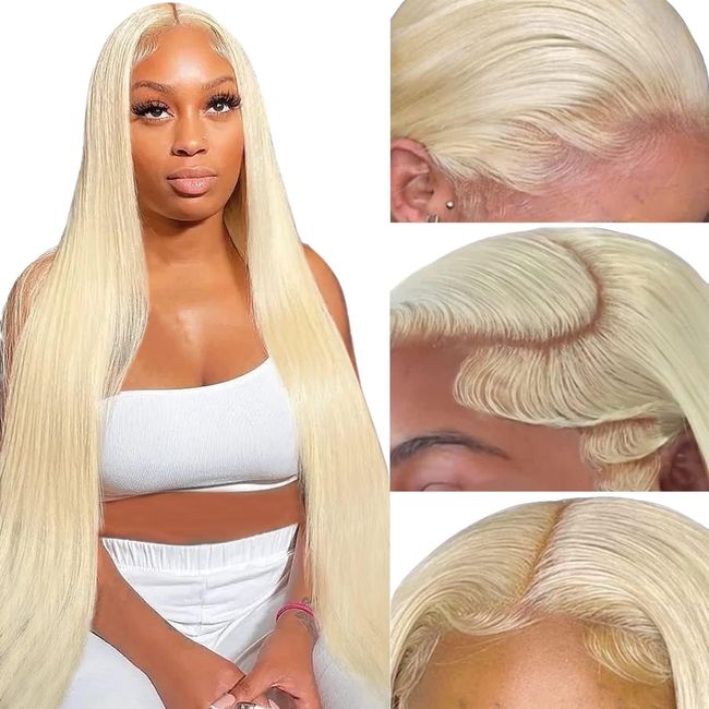 Yifute 613 Lace Front Wig Human Hair 13x4 Blonde Lace Front Wigs Human Hair Wigs For Women 150% Density 10A 613 Transparent Lace Straight HD Frontal Wig Pre Plucked With Baby Hair (20Inch)