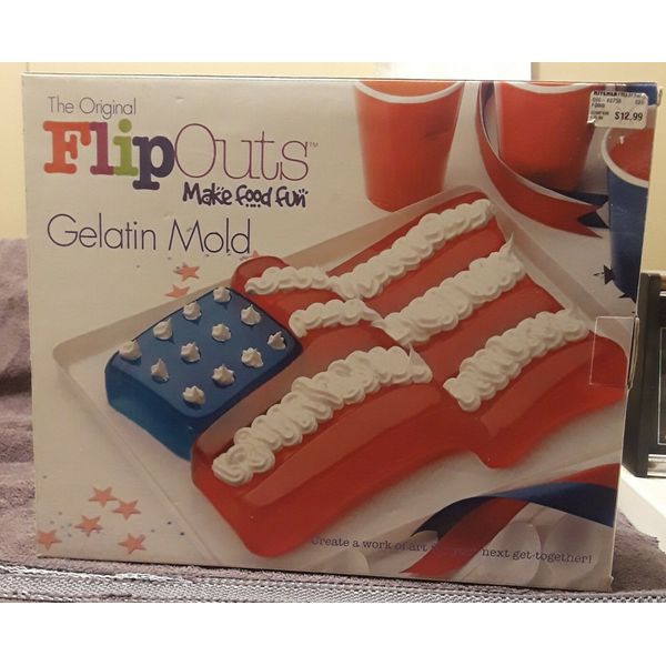 Flip Outs gelatin mold-flag new in box