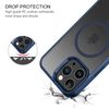 GUAGUA iPhone 12 Pro Max Case with Foldable Stand, Translucent Slim Protective Kickstand Case for iPhone 12 Pro Max 6.7", Blue