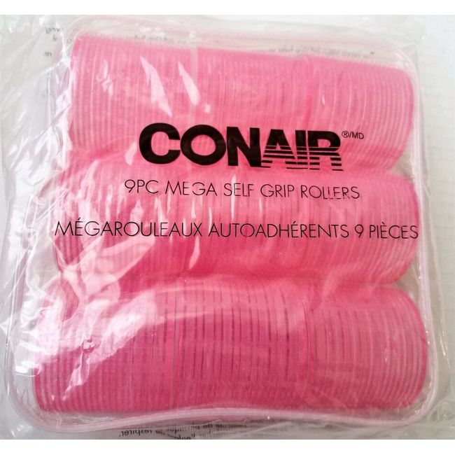 Conair Jumbo Hair Curlers 9pcs Mega Self Grip Hair Rollers for Hair Care Styling