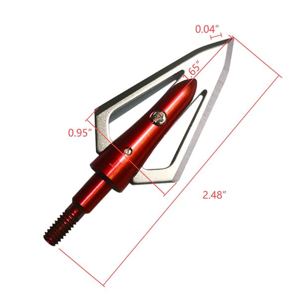 NC Hunting Arrowhead Cutting Blade Archery Broadhead Traditional Crossbow Compound Bow Arrowhead (red)