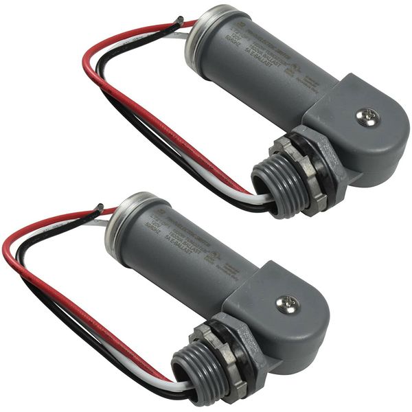 2-Pack Photocell Light Sensor Swivel Mount Dusk Dawn Hardwired Switch Control