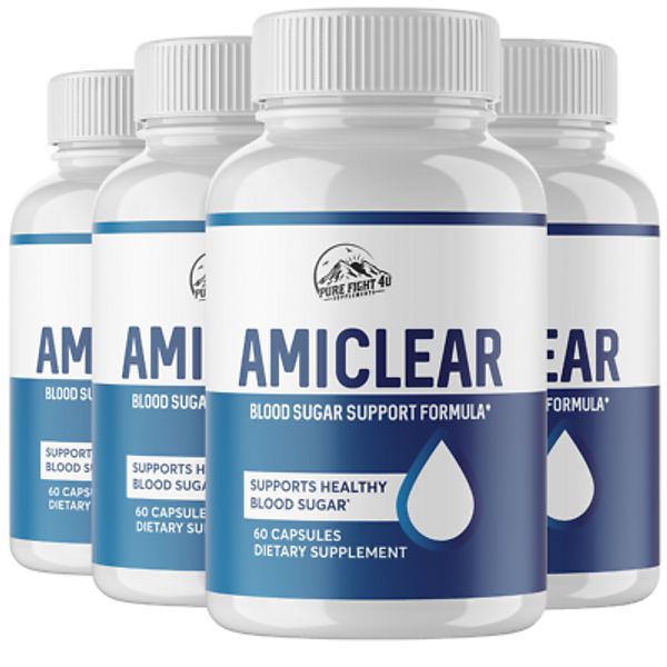 AMICLEAR Blood Sugar Support Supplement Formula - 4 Bottles 240 Capsules