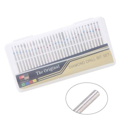30Pcs/Set Nail Drill Bits Set Diamond Cuticle Drill Bits Acrylic Nail File Bits Nail Art Tools for Manicure Pedicure Home Salon Use