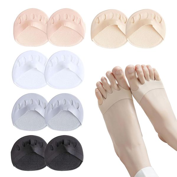 10Pcs Metatarsal Pads Soft Ball Foot Cushion Pads Fabric Foot Cushion Pads Protect Non-Slip feet Thick Forefoot Pads for Various Shoe Types