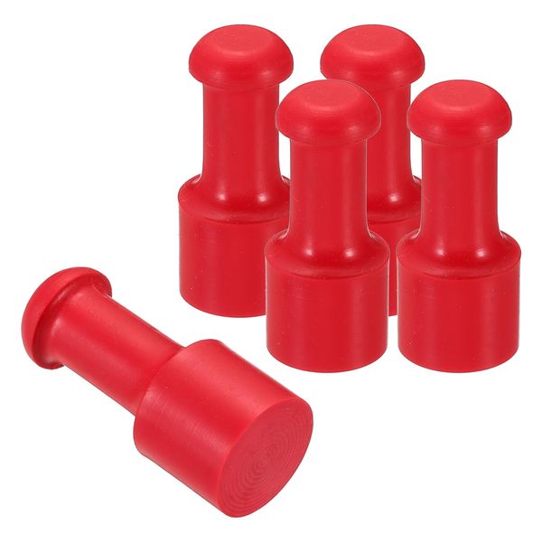 PATIKIL 20mm Stamp Rubber Round Handle, 5 Pack Rubber Knobs Stamp Mounts Drawer Pulls for Stamp Making DIY Crafting Scrapbooking, Red