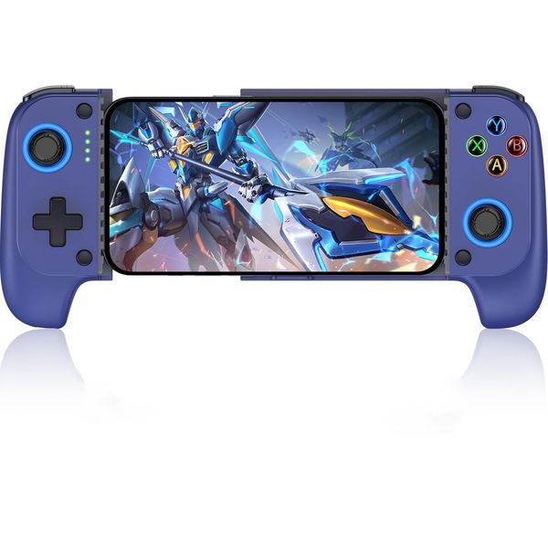 Mocagen Wireless Mobile Gaming Controller, Phone Controller for iPhone/Android with Big Grip,Led Light,Hall Effect Joysticks, Cell Phone Slide Controller for Handheld Gaming