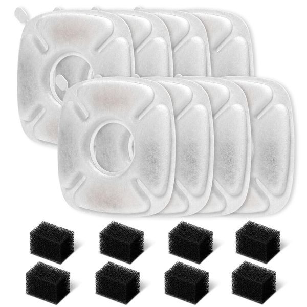 8 Pack Replacement Filters & 8 Pack Replacement Pre-Filter Sponges for Veken
