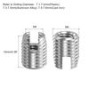 sourcing map Self Tapping Threaded Inserts, 15pcs Inner M5-0.8 Outer M8x10 303 Stainless Steel Slotted Thread Repair Inserts Nuts