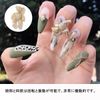 2 Pcs 3D Chisel Alloy Pyroxene Rhinestone Metal Nail Art Accessories Cute DIY Combination Silver Gold