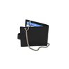 Personalised Black Engraved Genuine Real Soft Leather Chain Wallet