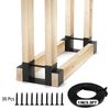2 PACK Outdoor Firewood Rack Brackets Kit Adjustable Fireplace Log Storage Rack