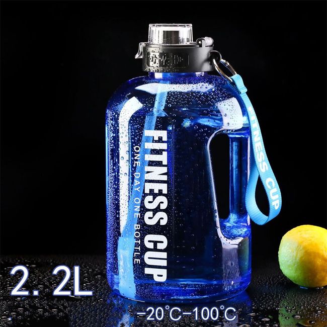 2200ml Large Capacity Water Bottles With Straw Gym Fitness