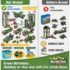 Army Military Base Building Blocks Set with Army Vehicles, Tank, Airplane, Helicopter, Best Learning Roleplay STEM Construction Toys for Boys and Girls Aged 6-12 (1162 Pieces)