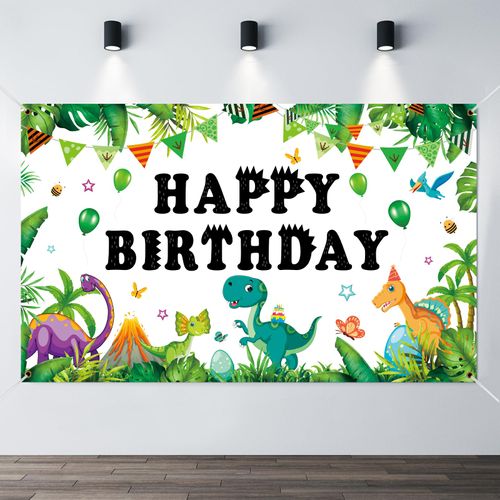 Ayearparty Dinosaur Backdrop for Boys Birthday Dino Themed Party Decorations Scales Photography Photo Studio Booth Banner Kids Baby Happy Birthday Background 71 x 43 Inch