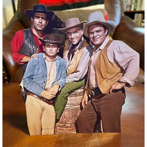 Bonanza TV, Paw, Hoss, Little Joe & Adam Figure Tabletop Display Standee 8 3/4"