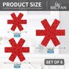 ME.FAN Pot and Pan Protectors, 6 Set (7.9" 11.8" 15"), Felt Cookware, Kitchenware Separators Protector for Stacking to Avoid Scratching Red