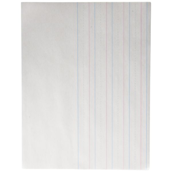 School Smart - 85320 Red & Blue Storybook Paper, 3/4 Inch Ruled Long Way, 11 x 8-1/2 Inches, Natural, 500 Sheets