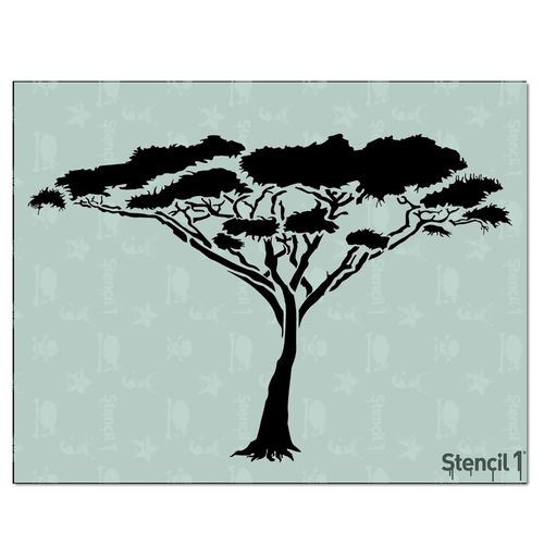 Stencil1 Acacia Tree Stencil Durable Quality Reusable Stencils for Painting - Create Stencil Crafts and Decor - Decor on Walls Fabric & Furniture Recyclable Art Craft - 8.5" x 11"