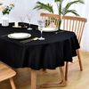 Oval Tablecloth 60 X 84 Inch Washable Fabric Table Cloth Solid Black Table Cover