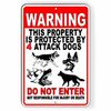 Warning Sign Protected By Attack Dogs Do Not Enter security METAL shepherd SBD42