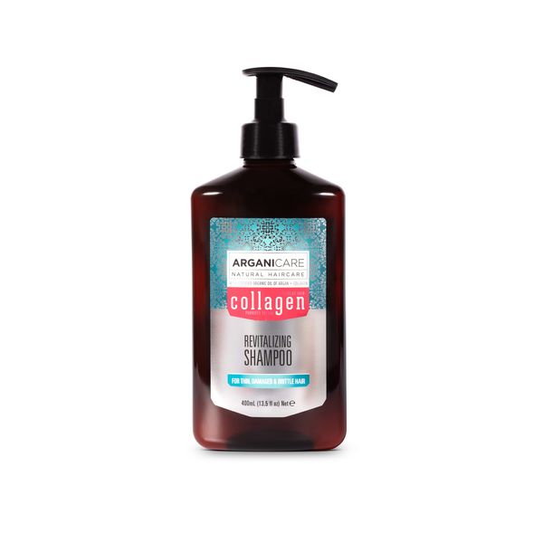 ARGANICARE - Energising Shampoo with Collagen - Care for fine, devitalised and volume-free hair - 400 ml bottle