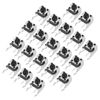 sourcing map 20Pcs Momentary PCB Side Mounting Fixed Bracket Pushbutton Push Button Tact Tactile Switch DIP 2 Terminals 6x6x5mm