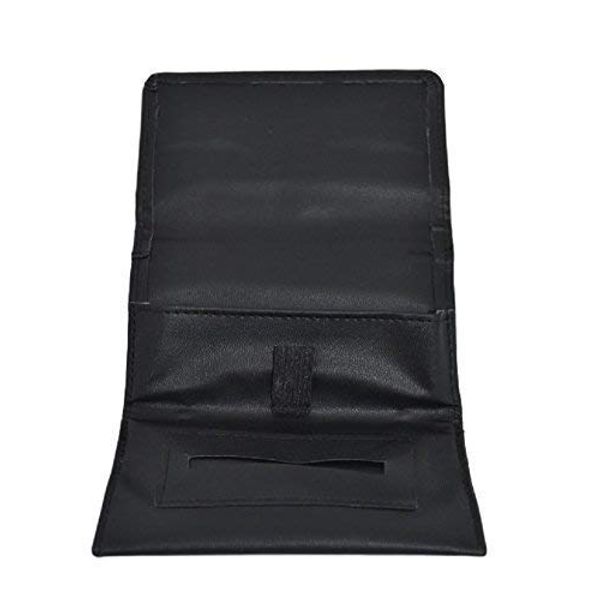 SHINE Leather Tobacco Pouch Soft PU Fully Lined Black Colour