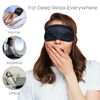 100% PURE SILK SLEEP MASK ADJUSTABLE STRAP BLACK BLINDFOLD COMFORTABLE COVER