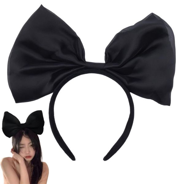 Bow Bowknot Headband Hair Bands for Women Girls Bow Bowknot Hair Accessories Black Hair Bow Christmas Birthday Headband for Women Girls Bow Knot Headband Hair Hoops Black Bow Headpiece