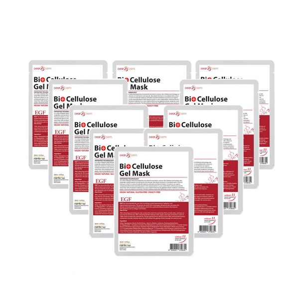 Dearderm Bio Cellulose Gel Mask EGF 10pcs x 1.01fl.oz/30ml [Free USA Shipping]