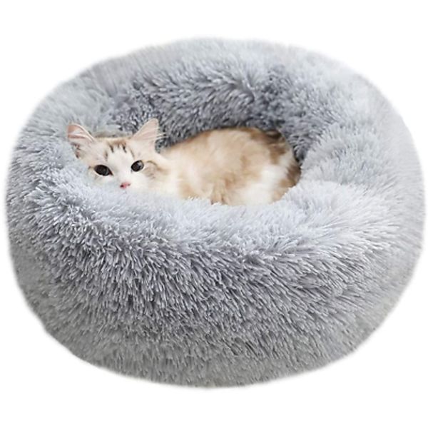 Modern Soft Plush round Pet Bed for Cats or Small Dogs, Mini Medium Sized Dog Ca