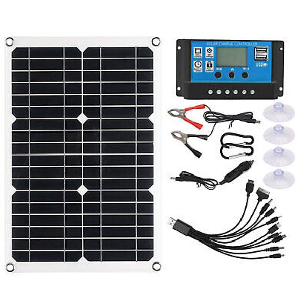 20 Watts Solar Panel Kit 100A 12V Battery Charger w/ Controller Caravan Boat RV