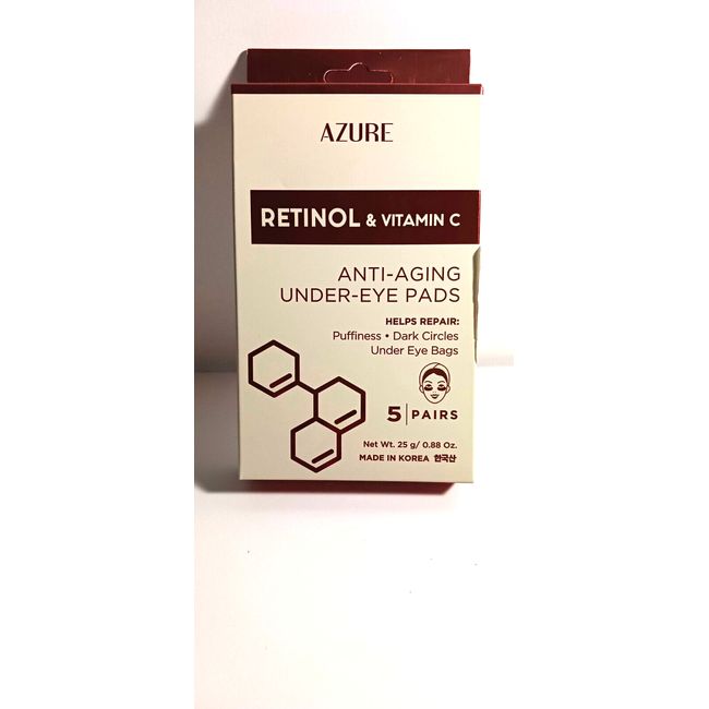 Azure Anti-Aging Under Eye Pads Retinol & Vitamin C 5 pairs Skin Care For All