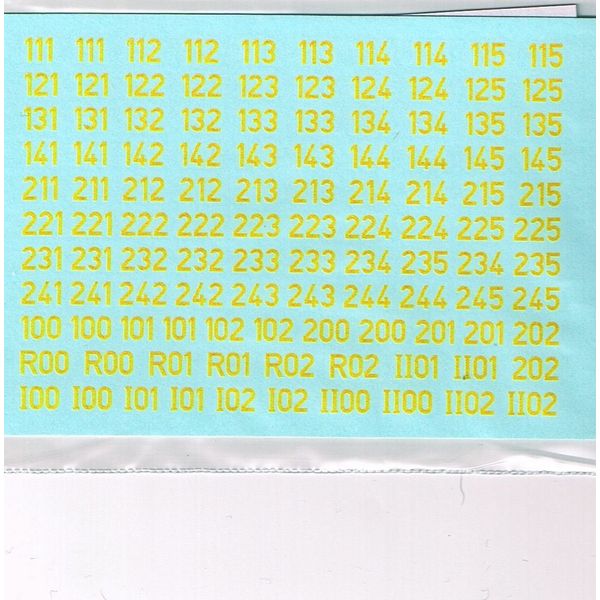 German Turret Numbers Solid Yellow 12Y New 1/87 Water Slide Decals