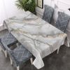 Walmsco Tablecloth Grey Gold Marble Print Decor For Dining Room Kitchen Rectangular Table Cover 132 * 178cm